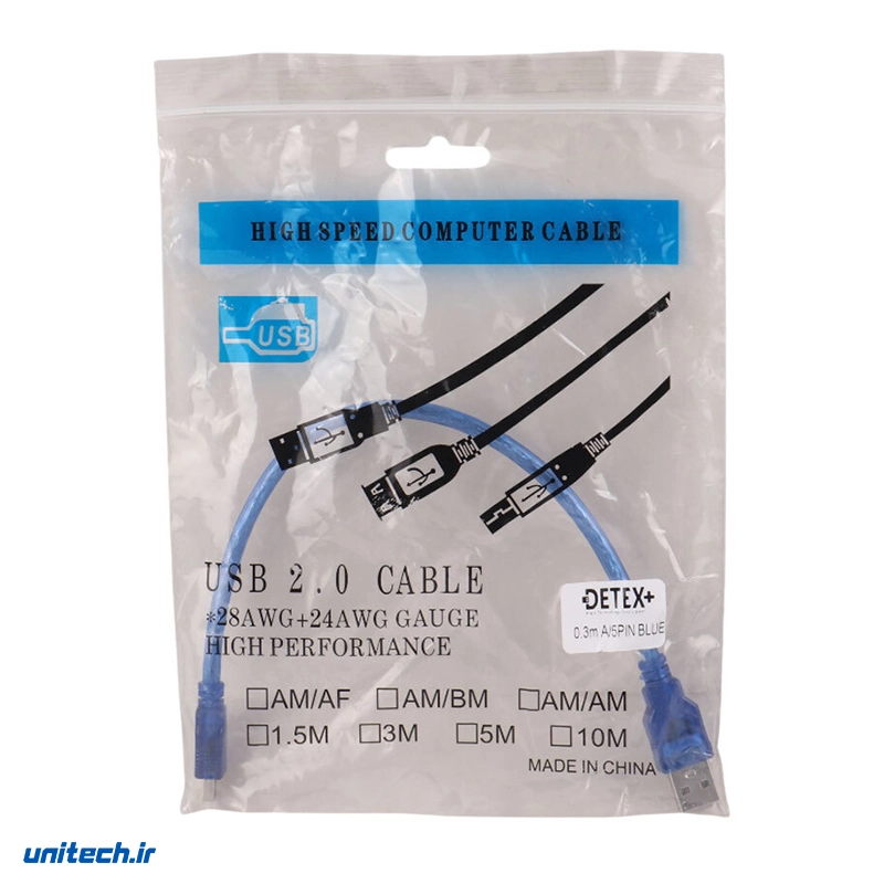 کابل مینی یو اس بی دیتکس پلاس طول 30 سانتی متر2